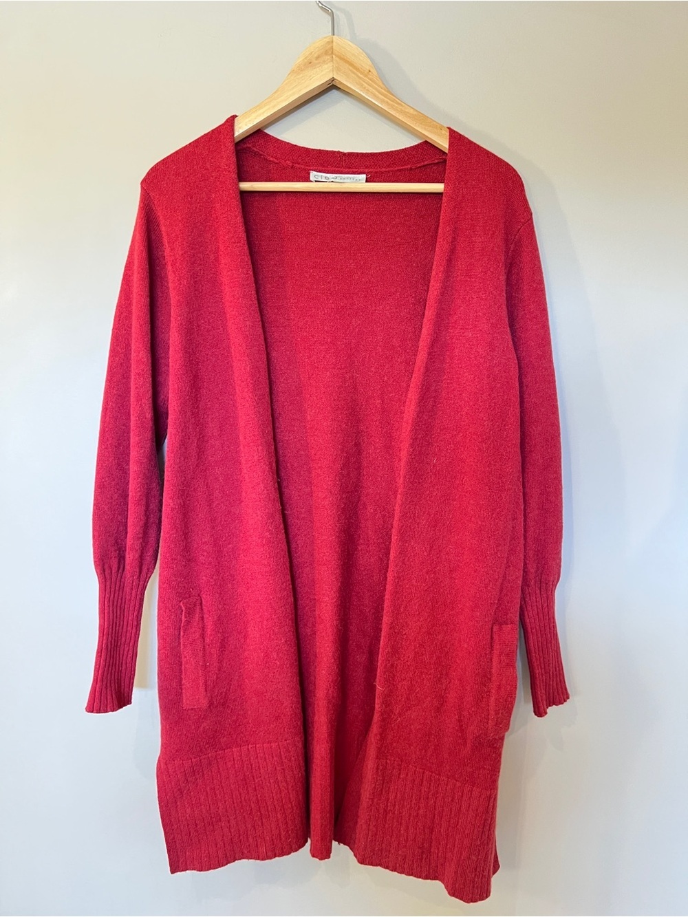 cleo Open-Front Longline Cardigan Sweater - Raspberry Pink - Picture 2 of 4